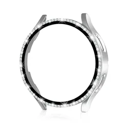 Diamond - Enhanced Tempered Glass Protective Bumper Case - Galaxy Watch7 44mm (Silver)