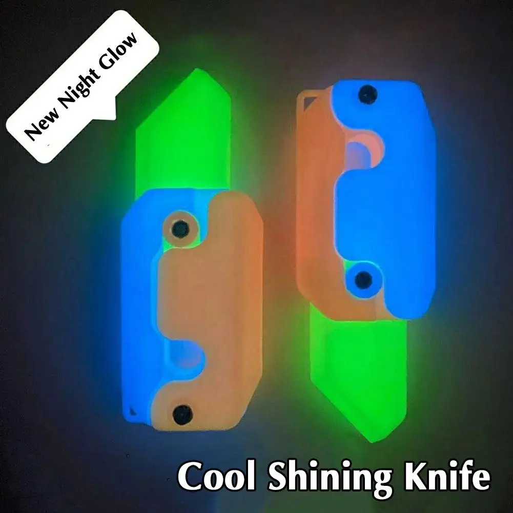 

Luminous 3D Printing Gravity Small Radish Knife Mini Model Push Card Student Prize Pendant Decompression Toy Gift For Kids