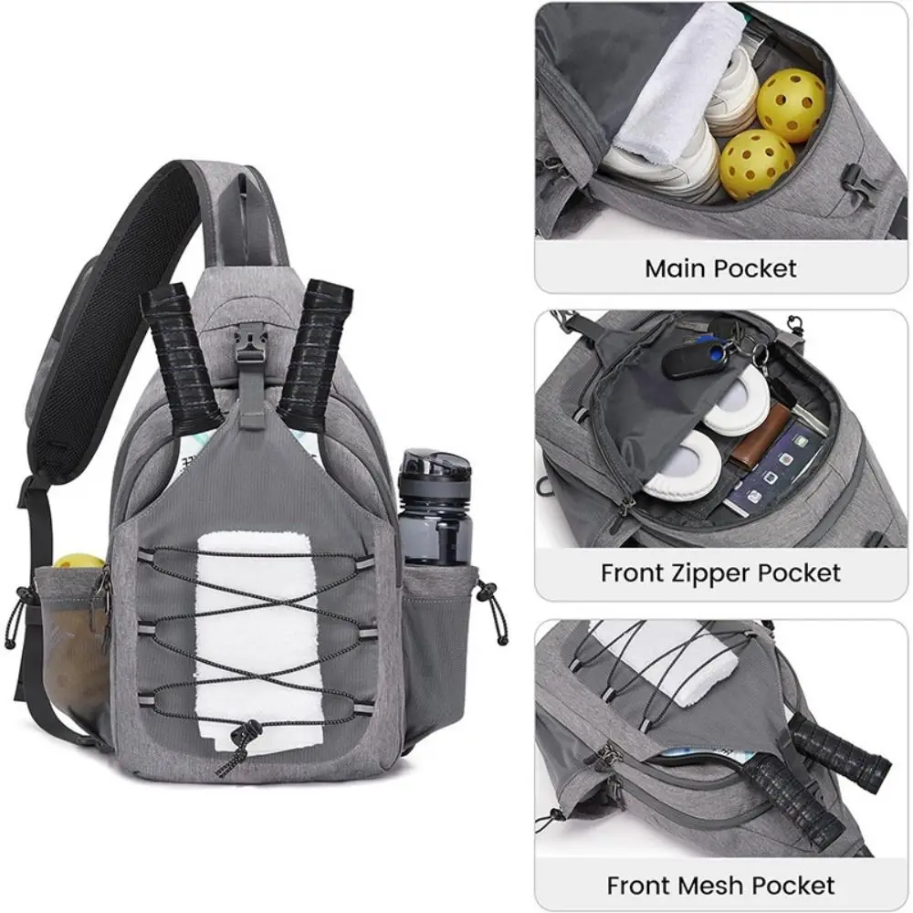 Pickleball Bag Portable Pickleball Outdoor Sports Backpack Holds 2 Rackets Men Women Pickleball Daypack Large Capacity Ball Pack