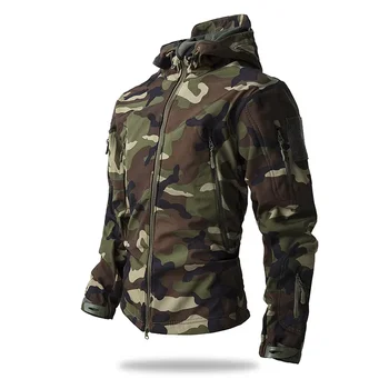 Giacca mimetica tattica da uomo foderata in pile da esterno antivento caldo guscio morbido cappotto stile militare stagione autunnale vestiti della pelle