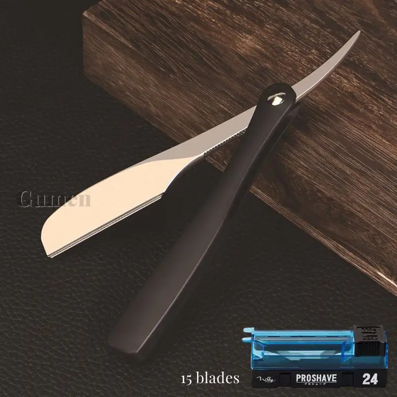 ABS/Metal Spider Handle Men Straight Edge Razors Zinc Alloy Folding Shaving Knife Barber Salon Removal Shaver With Feather Blade
