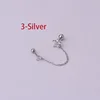 Boucles d'oreilles tendance en acier inoxydable pour femmes, 1 pièce, chaîne à Double perçage, fleur coréenne, Zircon, clous de perçage, bijoux à la mode