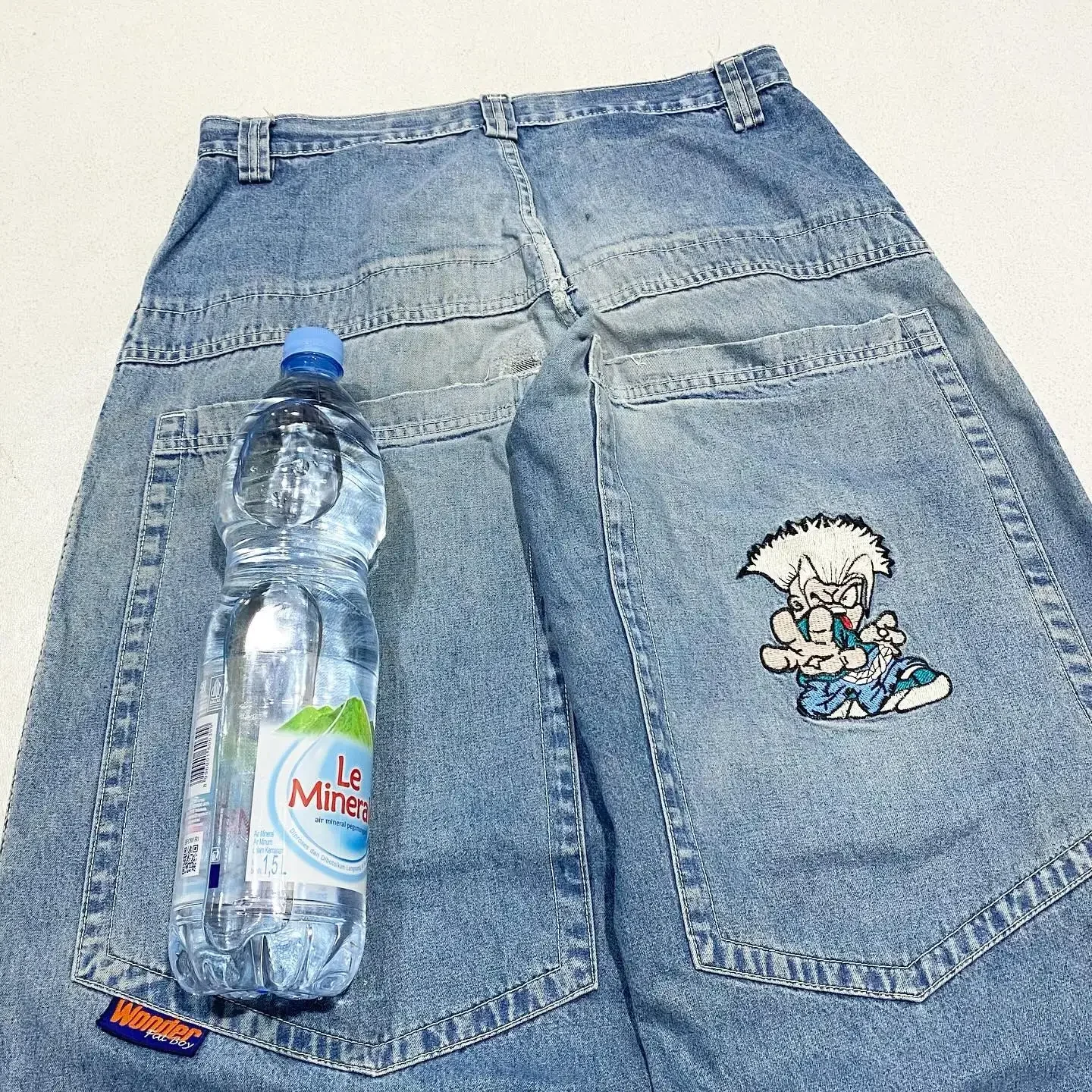 Street Popular Vintage Washed Straight Jeans Men New Harajuku Casual Hip Hop Mopping Wide Leg Pants Unisex Loose Denim Trousers 5