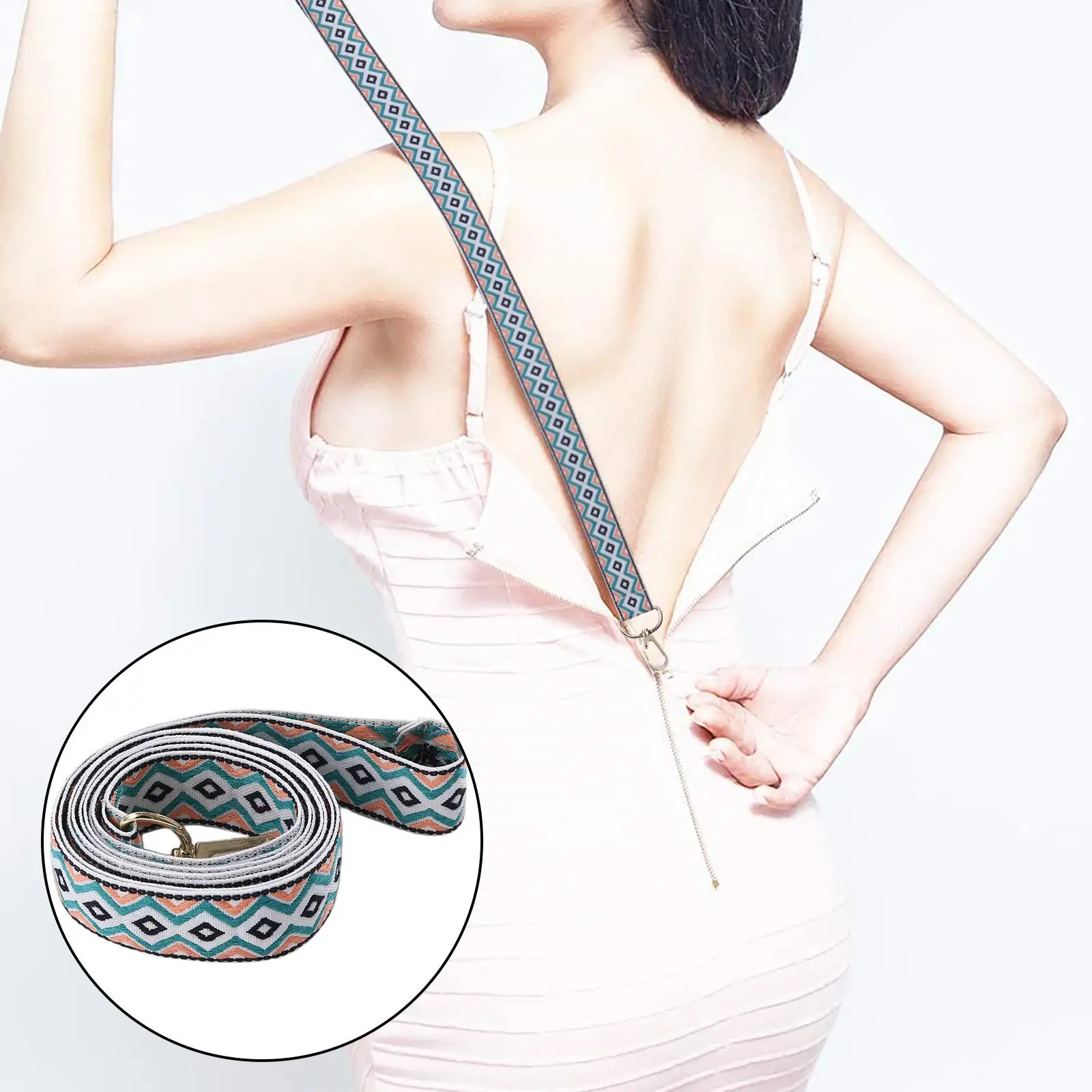 Dress Zipper Helper Zipper Puller Zipping Dress Tool Pull Assistant 77cm button hook helper