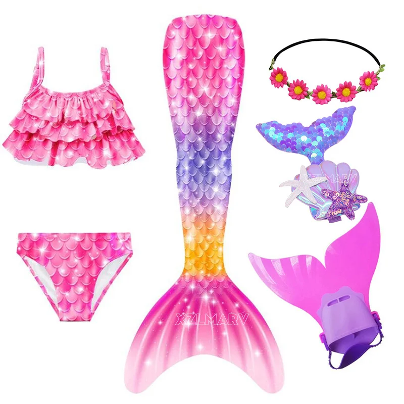 Kids Mermaid Tails Girls Swimming Dresses Mermaid Swimsuit Purim Cosplay Costume Beach Costume Bikini Swimming Suit cosplay costume,mermaid costume