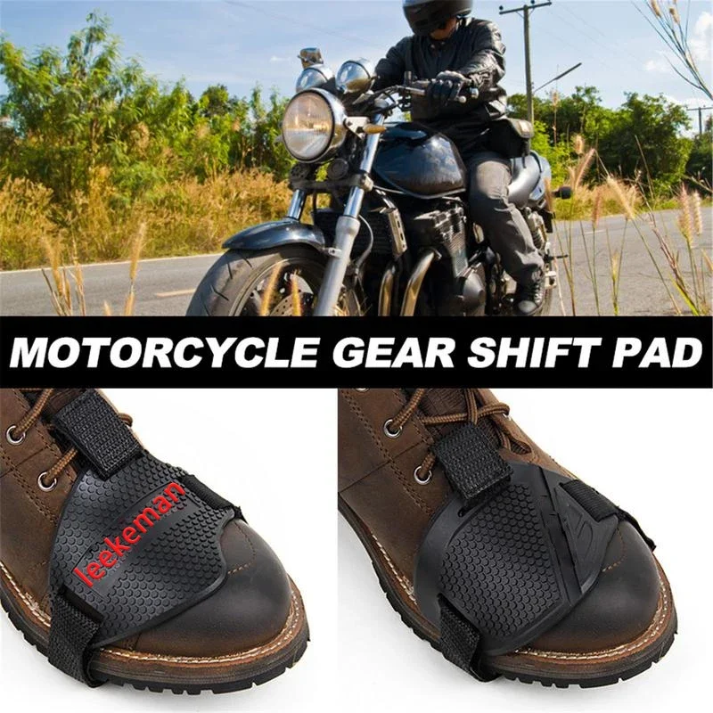 Universal Motorcycle Shoe Protector Anti-Slip Rubber Gear Shift Pad Cover with Adjustable Strap Durable Boot Guard Accessories