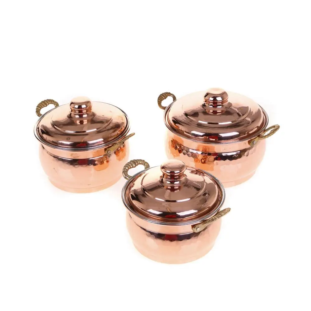 Saint Belisama Copper Mini Casserole 3'l&uuml; Cookware Set (12-13-14cm)