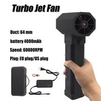 Turbo Jet Fan Handheld Powerful Air Blower LED Lighting Turbo Fan 64mm Brushless Motor Electric Duct Fan Thrust Blower 2