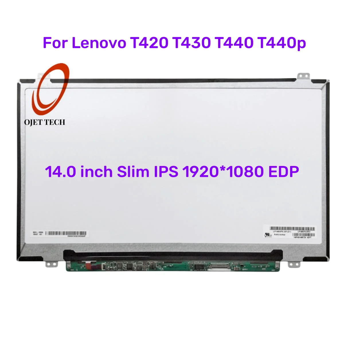 Tela Lcd para Laptop Lenovo 14 Polegadas Ips 1920×1080 hd Substituição 30pin Edp T420 T430 T440 T440p
