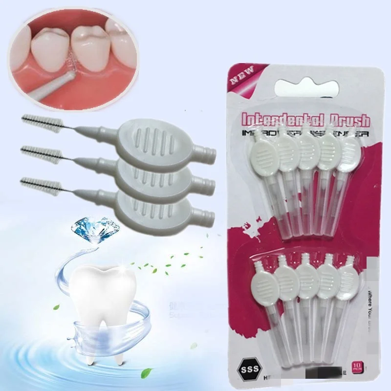 

2022 Fashion New 10 Pcs/ Set Interdental Brush Broom Head Dental Floss Teeth Cleaning Hygiene Oral Care Dental Tools