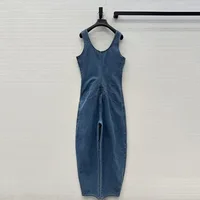 Women's Washed Denim Jumpsuit, Sleeveless Tank Jumpsuit, High-Quality Flared Pants, 2026 Spring New Arrival, Y2K Style - Image 2