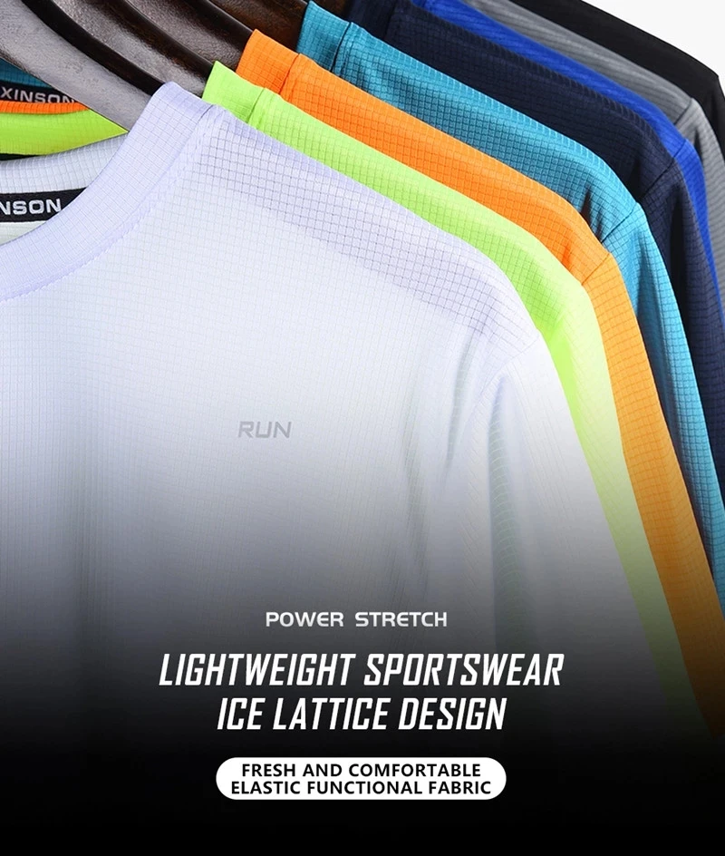 Sport T Shirt Running T Shirt Running T Shirts Compression T Shirt Men T Shirts Running T-shirts Men Summer Ice Silk Compression T Shirts Gym Fitness Tights Cloth Football Jersey Training Workout Sport Shirts