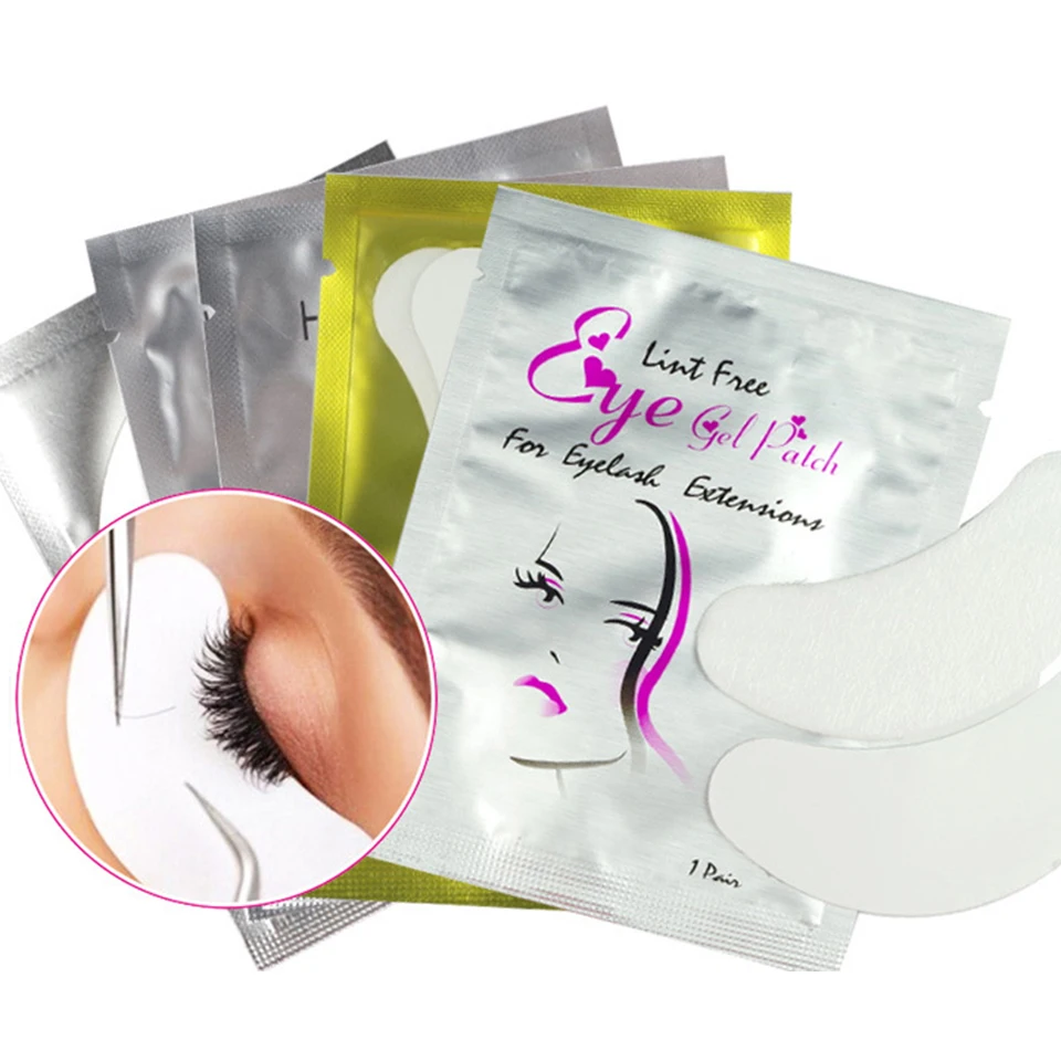 

100 Pairs of Eyelash Pads Eye Pad Grafting Eyelashes Lower Eye Mask Extension Paper Patches Fleece-Free False Eyelash Sticke