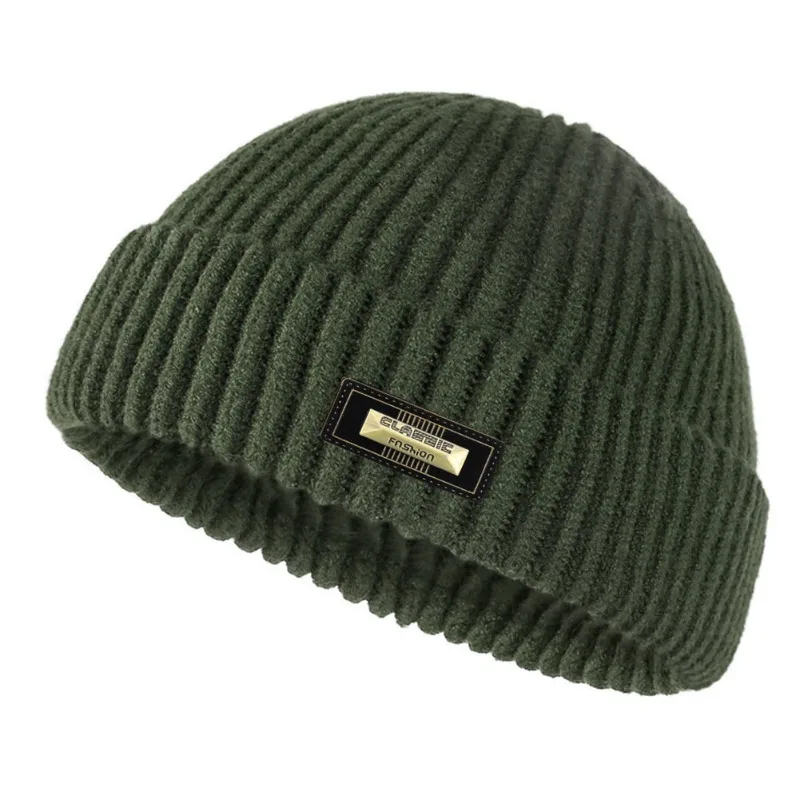 Wollmützen für Herbst und Winter für Damen und Herren, Mützen aus Melonenfell, doppellagige, warme, winddichte Strickmützen für den Außenbereich – Detail 2