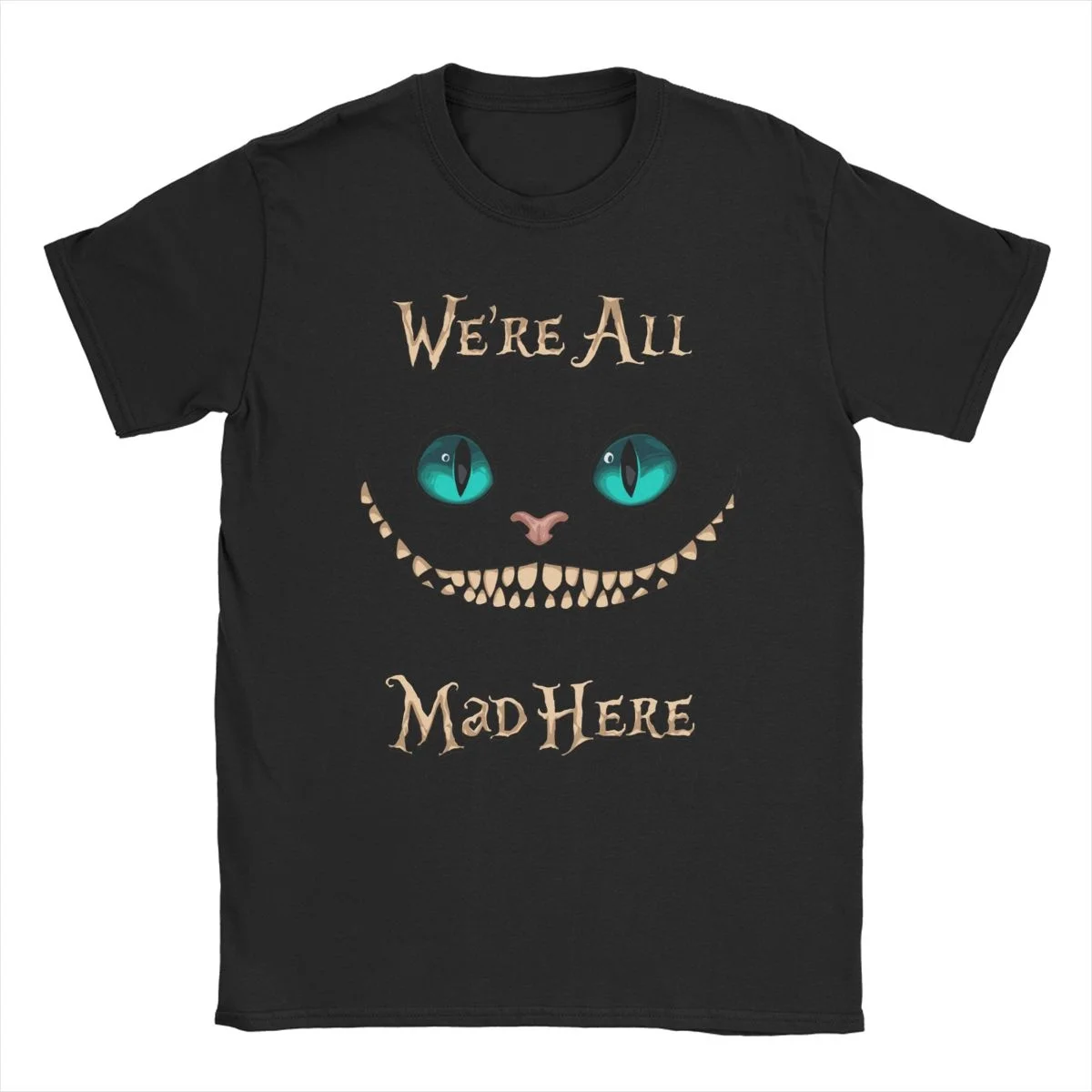 

Funny Alice In Wonderland Cheshire Cat T-Shirts for Men Women O Neck Pure Cotton T Shirts Disney Short Sleeve Tees Gift Clothing