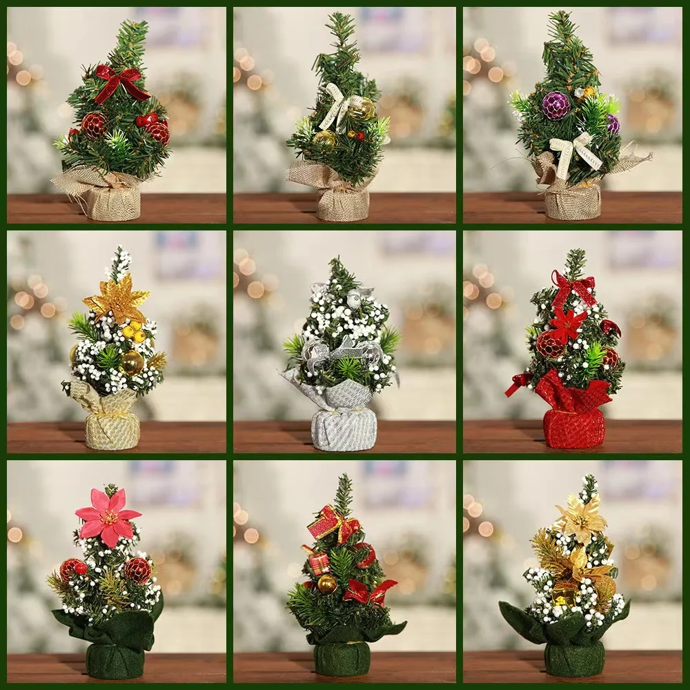 

20cm Mini Christmas Tree Small Christmas Tree Christmas Desktop Decoration New Year Christmas Party Decorations
