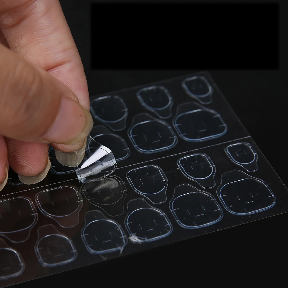 120Pcs False Nails Sticker Transparent Double-Side Adhesive Tapes Stickers Press on Fake Nail Tips Extension Sticker nail stickers nail decals