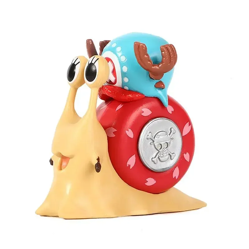 thumbnail image 1 of Figura de Anime One Piece de 8 cm, estatua decorativa de manga Den Den Mushi, figura de acción de PVC, modelo de colección, juguetes, regalo de cumpleaños para niños, 1 of 5