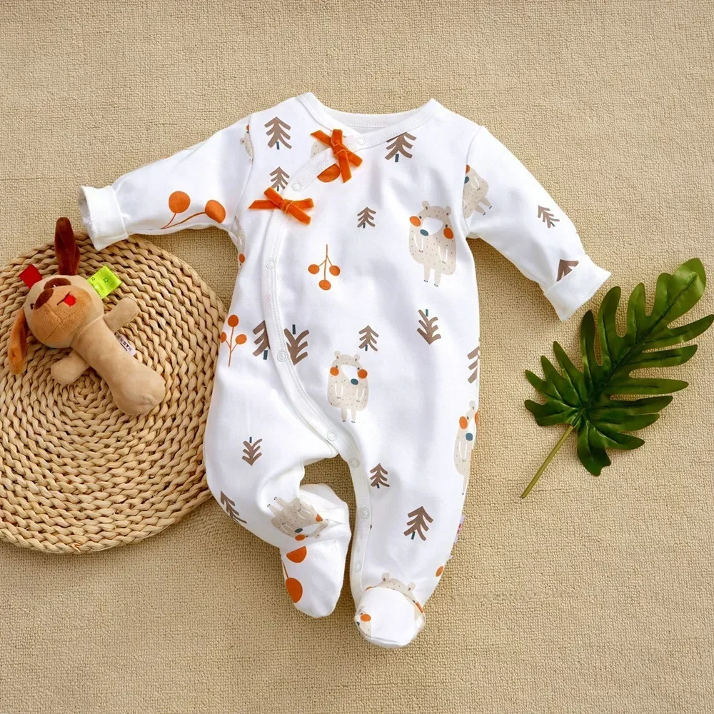 Baby Girl Rompers 0 to 12 months Spring Autumn Cotton Long Sleeve Print Infants Underwear Overalls baby clothes