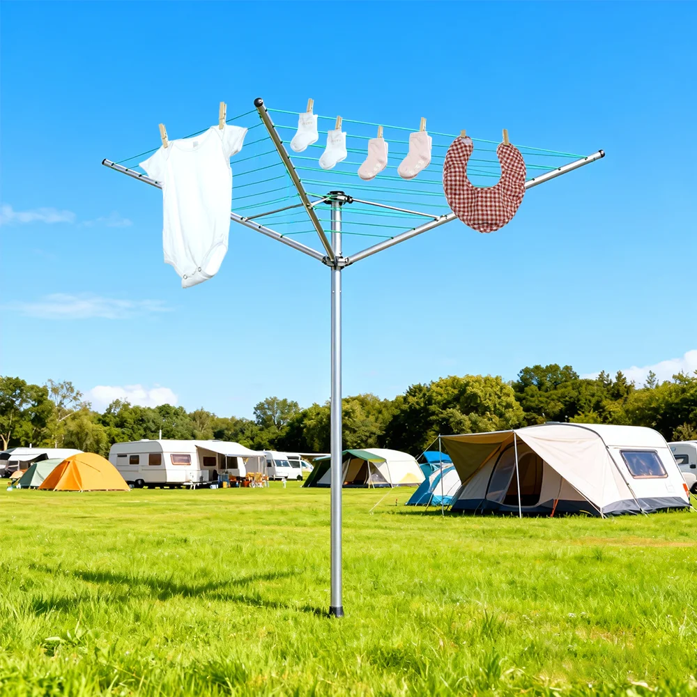 30CM Regenschirm Trocknen Kleidung Rack Heavy Duty Wäscheleine Outdoor Kleidung Linie Mobile Kleidung Regal Haushalt Einfache Trocknen Racks – Detail 5
