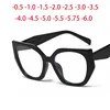 Trendy Women's Black Frame Cat Eye Eyeglasses with Square Frame and Prescription Option  -0.5 -1.0 -2.0 -3.0 -4.0 to -6.0 1