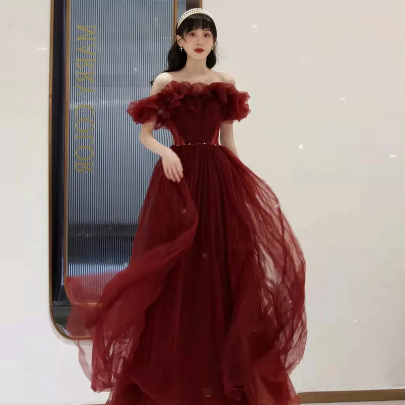 Women's Off Shoulder Sweat Dress Girl's Dress Princess Bridesmaid Banquet Party Ball Prom Celebrity Dresses Fashion womens dress