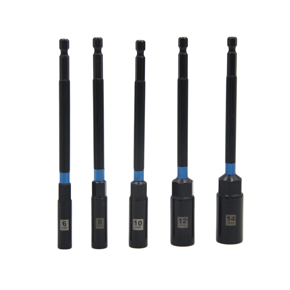 1/5PCS 150mm Sechskantmutter Fahrer Bohrer Adapter Steckschlüssel Verlängerung Hülse 6-14mm Für Bohrmaschinen treiber Buchse Kit – Detail 11