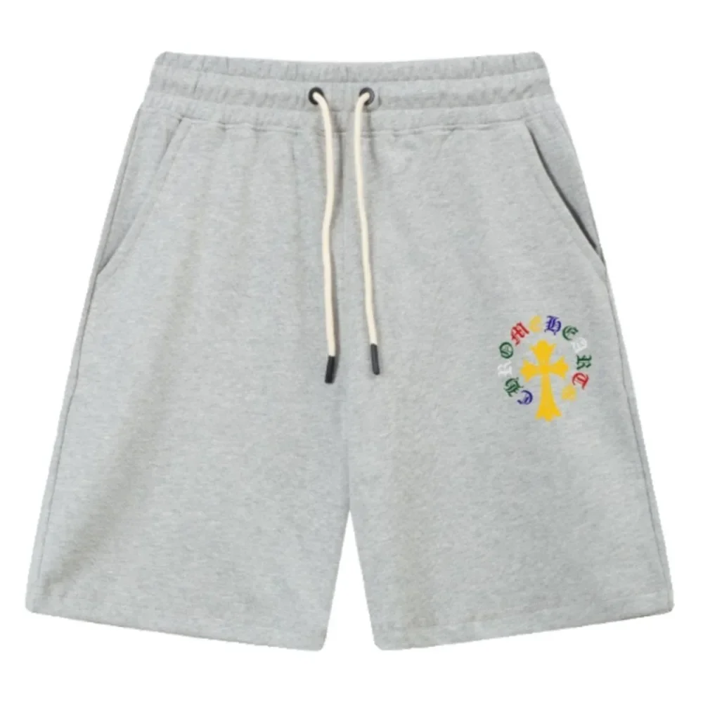 Crowe Shorts Women's Alphabet Printed Cross Five-point Pants Casual Pants Men's Wear Handsome Loose Pure Cotton Breathable 3