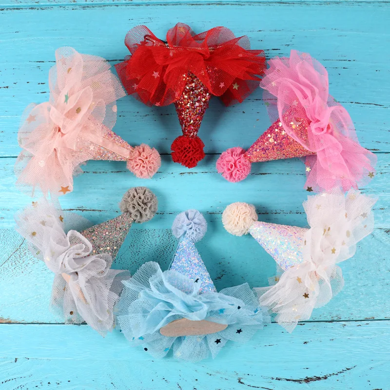 Birthday Crown Birthday Headband Set Unicorn Headband Rabbit Headband 1Pcs Crown Princess Cute Girl Hairpin Headbands Lace Shining Star Headwear Hair Accessories For Kids Birthday Party Hat Decor
