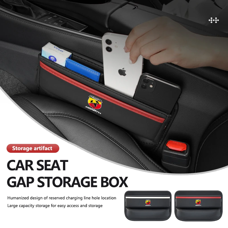 Car Leather Seat Gap Storage Box Seat Side Filler Organizer Per Abarth Fiat Grande Punto Abarth Tipo Stilo Ducato Palio 500X