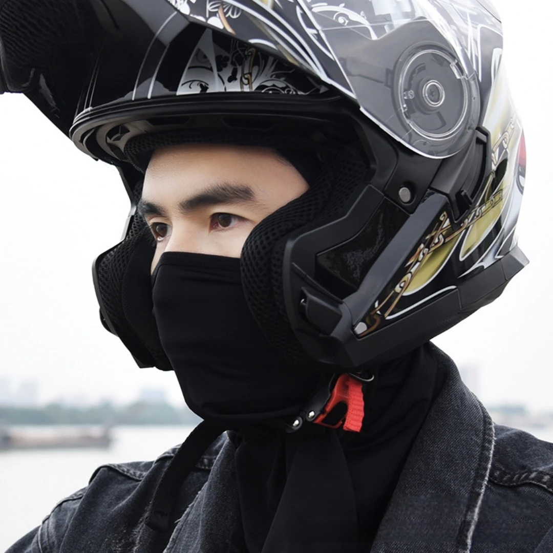 오토바이 마스크 여름 아이스 실크 자전거 캡 자외선 차단 통기성 자전거 반다나 스카프 스포츠 MTB 로드 마스크 캡