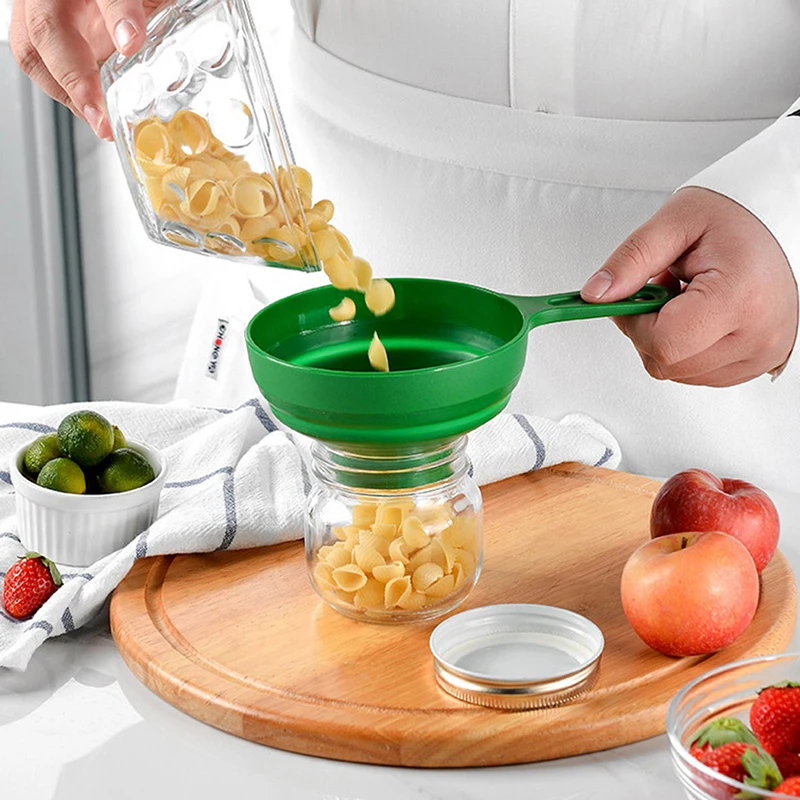 Plastic Folding Telescopic Funnel For Wide Mouth And Jars Collapsible Funnel With Long Neck Liquid Filling Gadget Kitchen Tools