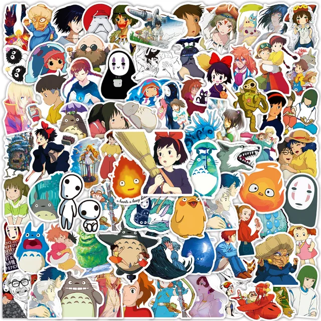 10/30/50/100PCS Cartoon Hayao Miyazaki Stickers Japan Anime Totoro Decals Luggage Phone Suitcase Laptop Skateboard Car Sticker