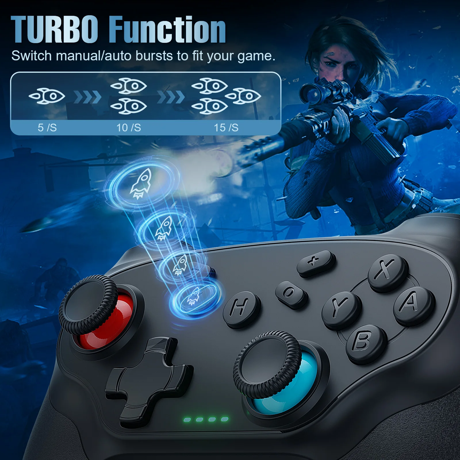 Turbo Game Joystick Switch Draadloze Bluetooth Gamepads voor Nintendo Switch/Pro/OLED/PC-consolecontroller_voghion.com