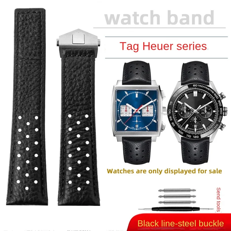 Premium 22mm Breathable Cowhide Leather Men's Watch Strap