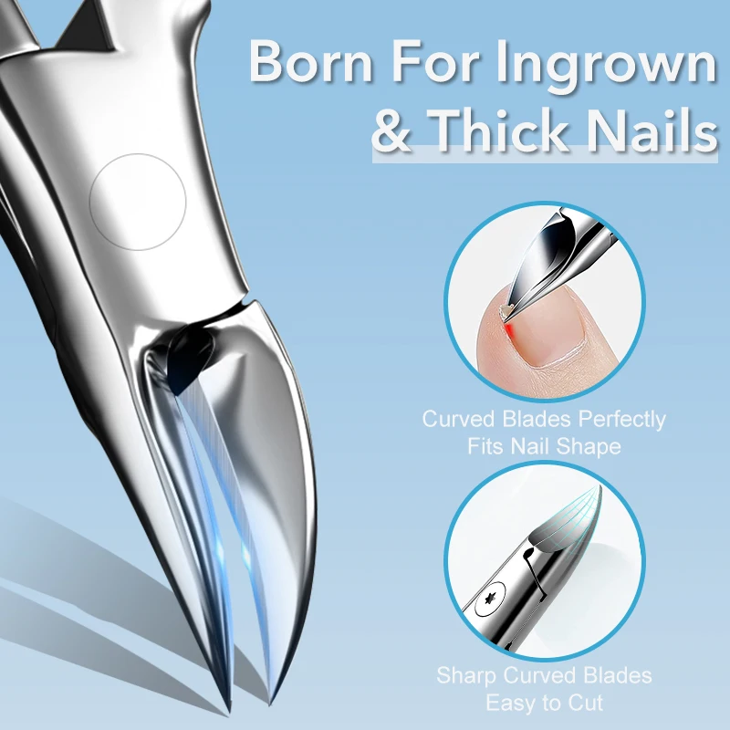 1Pcs Ingrown Nail Clippers Precision Thick Toenail Clipper Comfort Grip Fingernail Clipper Ergonomic Handle Toenail Scissors 3