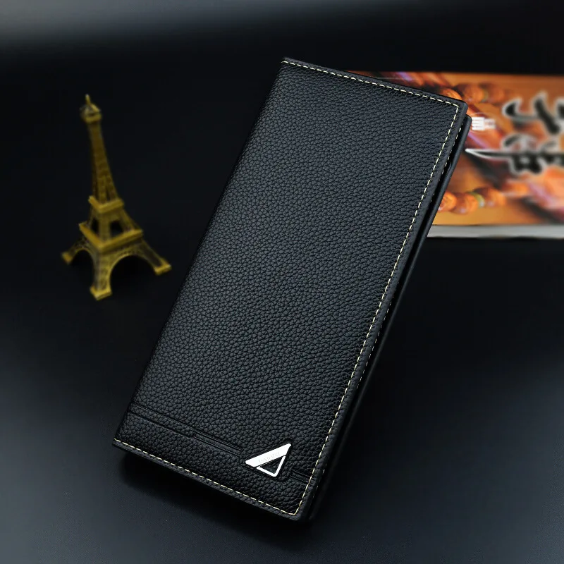 New Men's Wallet Men's Long Wallet Multi Card Slim Fashion Litchi Pattern Soft Leather Wallet Large Capacity Suit Bag 3
