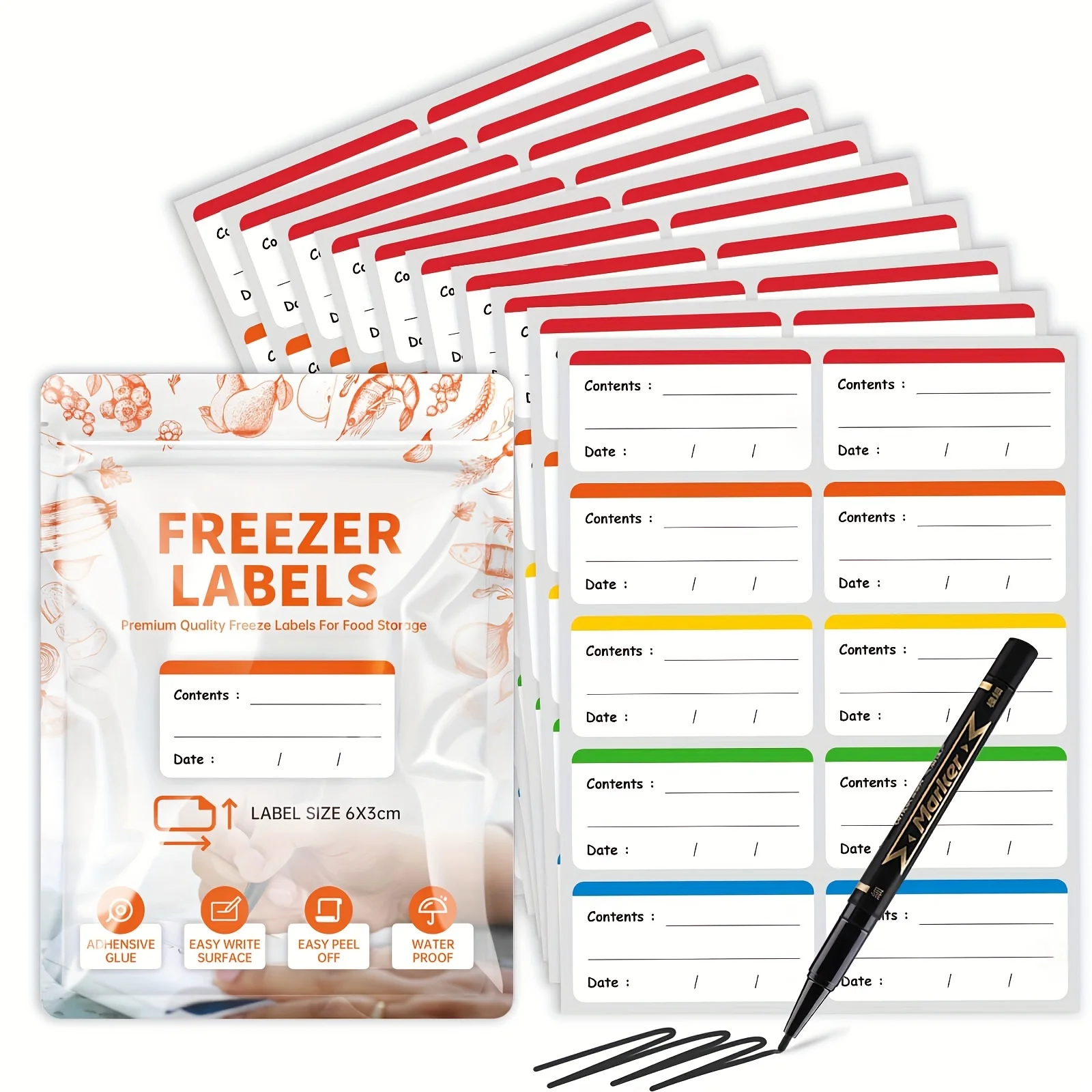 Label Stickers 100pcs Colorful Removable Freezer & Food Storage Labels ENERGY STAR Qualified Perfect For Kitchen Organization