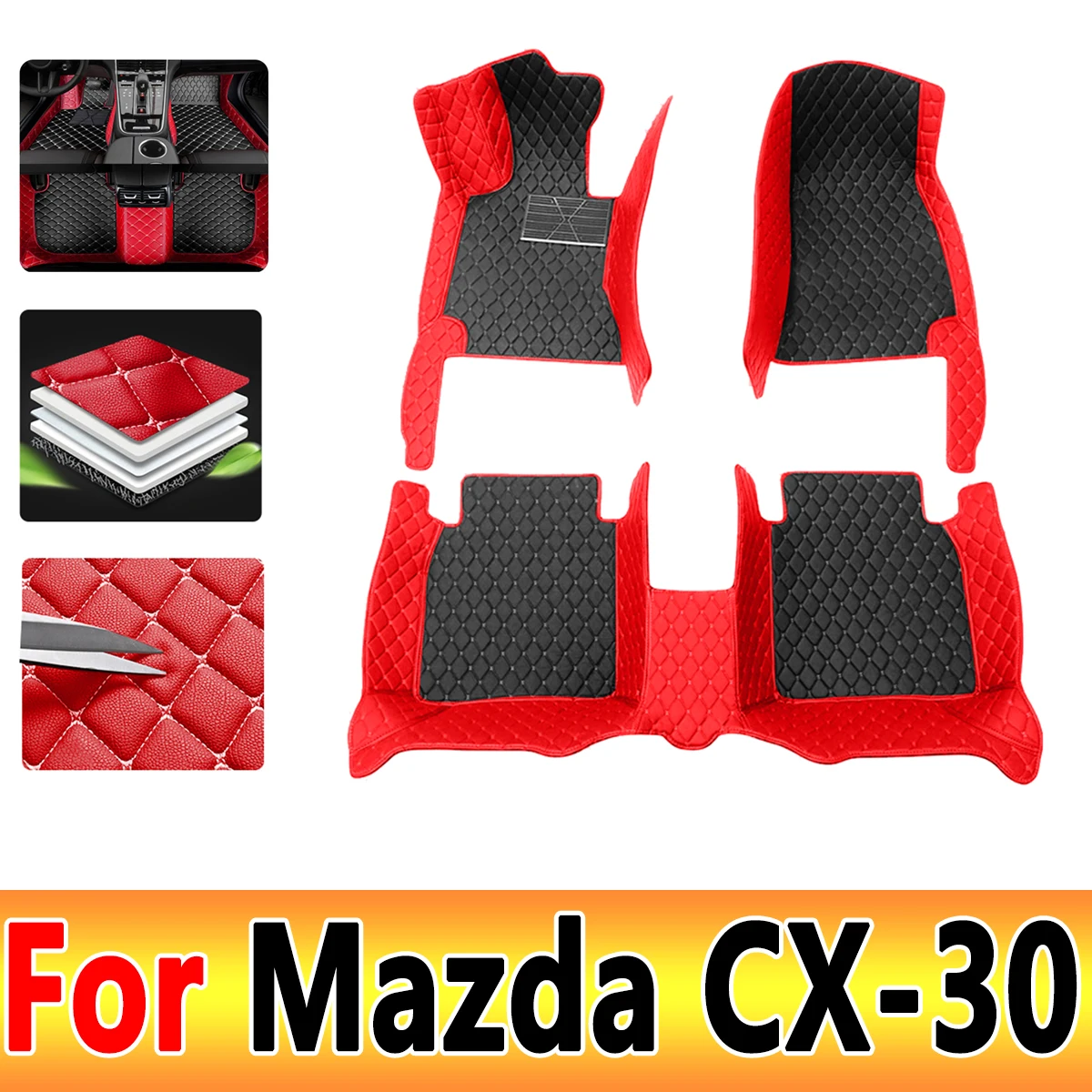 

Car Floor Mats For Mazda CX-30 DM 2020 2021 2022 2023 CX30 CX 30 Waterproof Durable Carpet Leather Mat Full Set Car Accessories