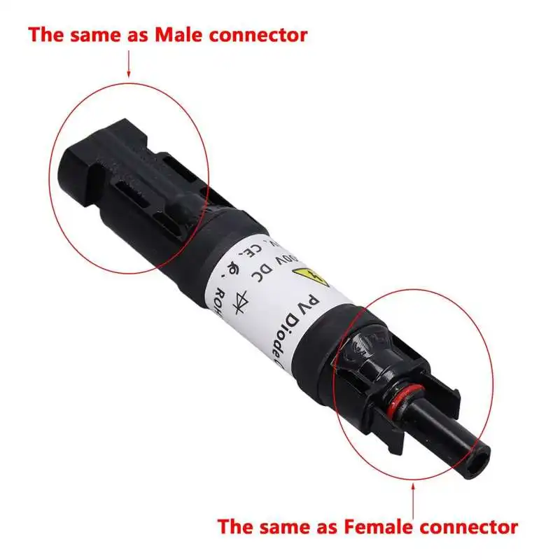 10A 15A 20A 30A Solar PV Diode Connector Male Female IP67 Waterproof Panel Cable Blocking Diode Holder 1000V