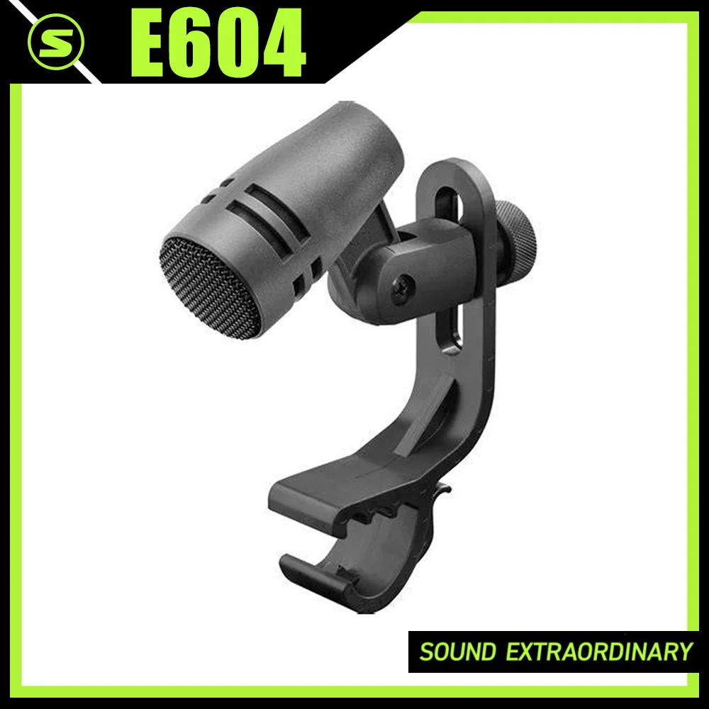 E604 프로페셔널 드럼 마이크(클립 암 마운트 포함) 스네어 탐 에볼루션 시리즈 악기용 유선 녹음 카디오이드 마이크