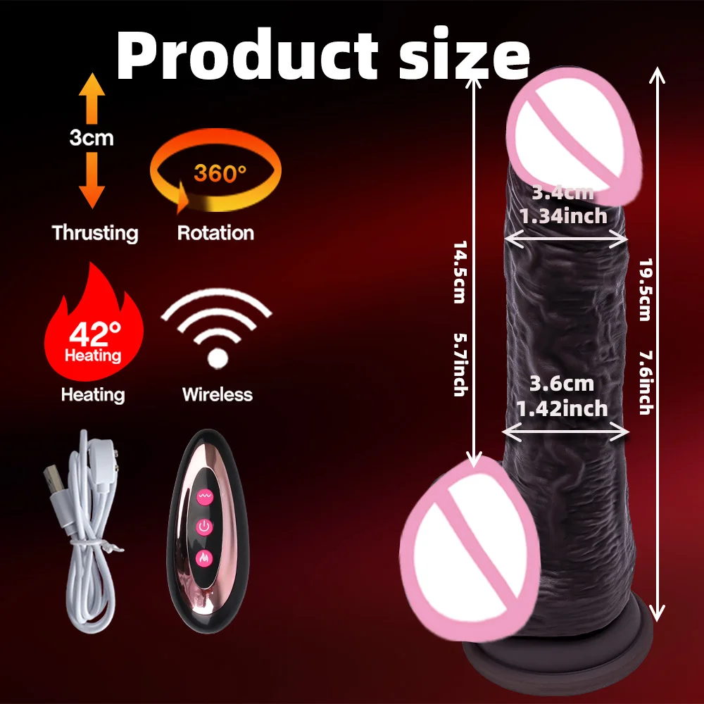Big Realistic Dildo Vibrator Penis Artificial Telescopic Swing Heating Remote Control Vibrators For Women Silicone Sex Toys 18+
