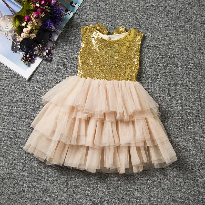 

DZYECI Christmas Costume For Baby Girl Bow Sequins TUTU Lace Dress Clothes