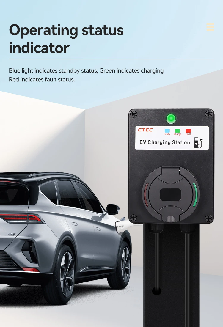 EVSE Wallbox EV Charger Wall Type2 32A 22kw/7kw Single/Three Phase Mount Chargin