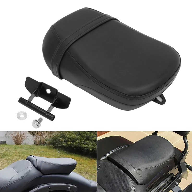 

Motorcycle Rear Passenger Seat Black Pillion Cushion For Kawasaki Vulcan S650 VN650 2015-2022 Motor Accessories PU Leather Pad