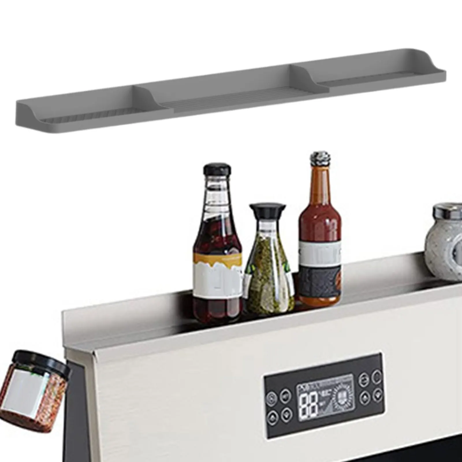 

Silicone Magnetic Stove Top Shelf Organization over Stove Spice Rack Shelf for Kitchen Stove Kitchen Spice Organizer