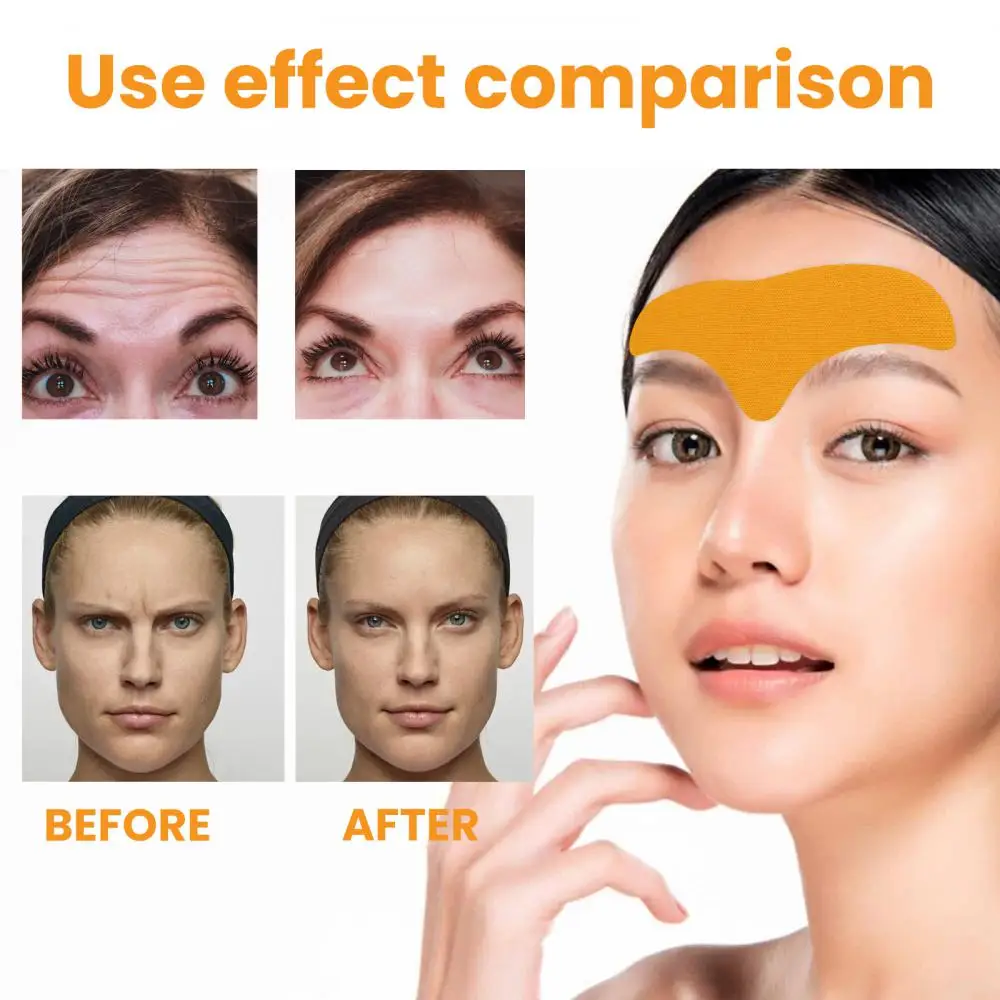 10pcs Forehead Wrinkle Patches Anti Aging Head Lines Remover Natural Hydrolyzing Smooth Out Lines Face Skin Care Tool Patches