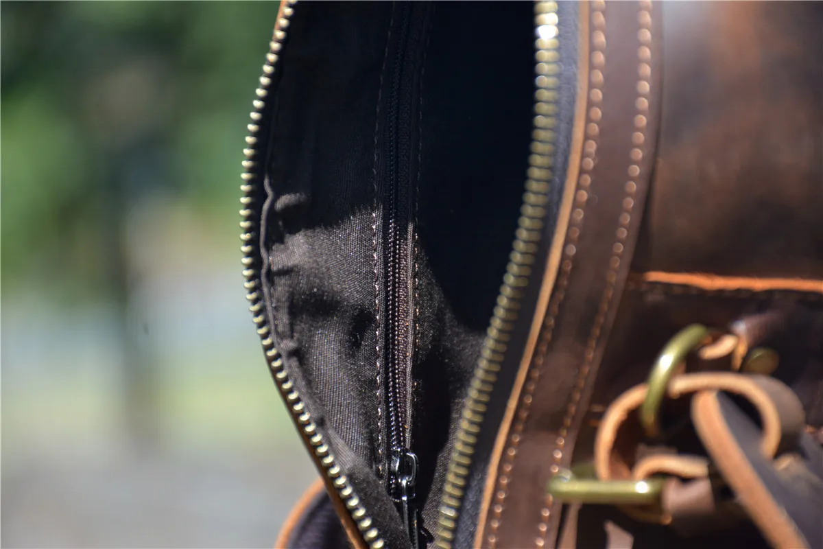 PNDME Outdoor-Umhängetasche für Herren, schlicht, luxuriös, hochwertig, aus echtem Leder, für Wochenendreisen, Vintage-Umhängetasche aus Rindsleder – Detail 22