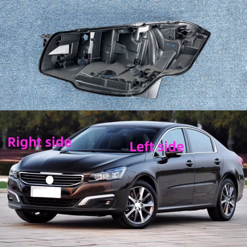 

For Peugeot 508 2015 2016 2017 2018 Headlight Base Headlamp House Headlamp Rear Cover Auto Headlight Black Back Rear Shell