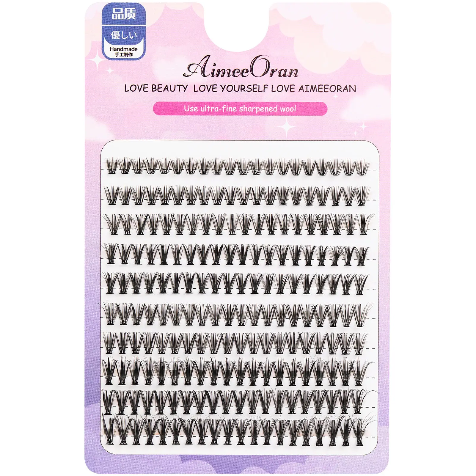 

20P Individual Lashes tapered tips Clusters Heat Bonded Cluster Lashes False Eyelash Lash Extension for Professional Make Up